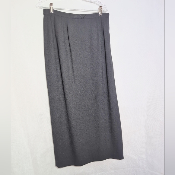 Vintage Adrianna Papell 14 Black Maxi Skirt Suit Embroidered - Picture 4 of 10